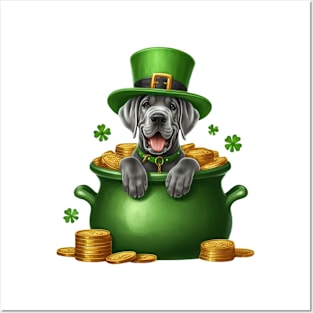 St Patricks Day Great Dane Dog Posters and Art